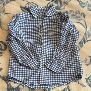 Kids Blue and White performance vineyard vibes Plaid Shirt size 5
